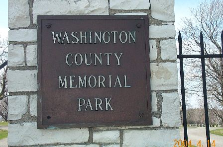 Washington County Memorial Park Sign in West Bend, WI