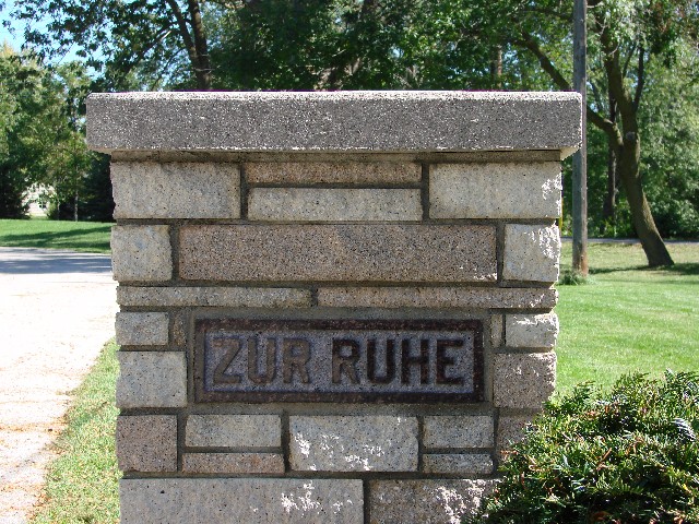 Zur Ruhe Cemetery Sign in Cedarbur, WI